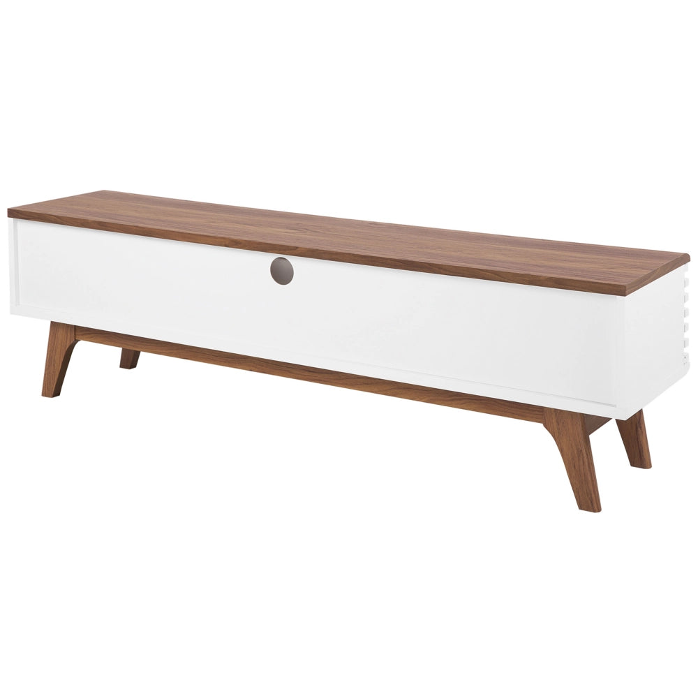 Porta TV Legno scuro Bianco TV Fino a 67ʺ Consigliato 5 Ripiani Cassetto Moderno