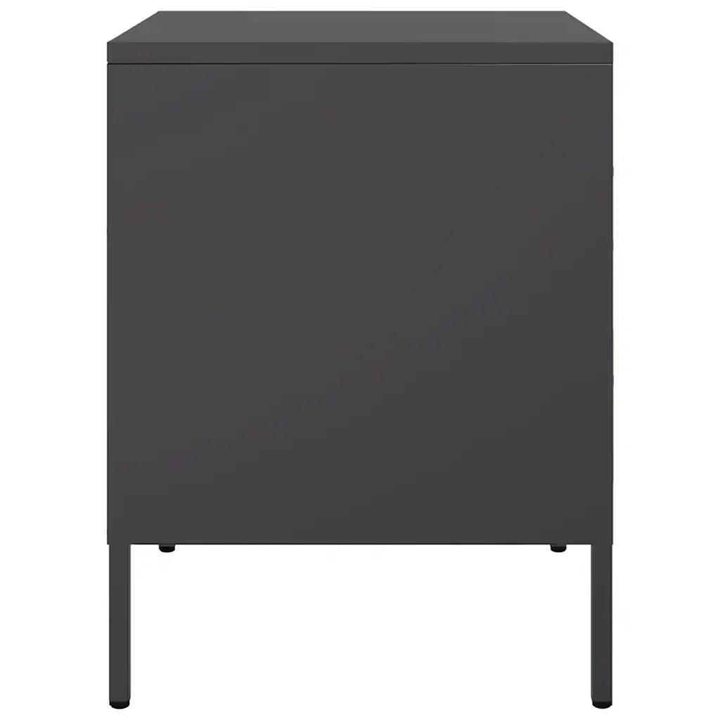 Comodini 2 pz-Set di 2 Tavolino da notte Nero 36x39x50,5 cm in Acciaio 182581