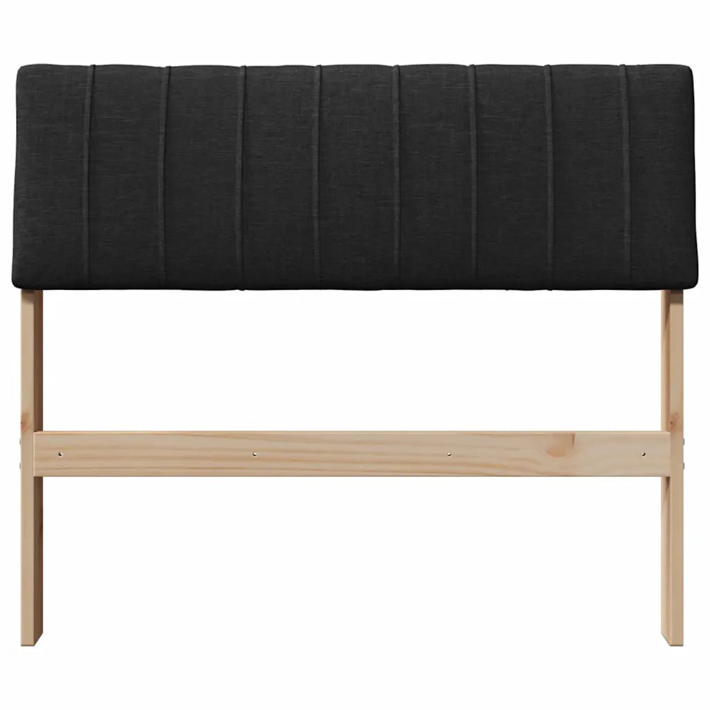 Testiera imbottita Nero 90 cm Pino massello 879251