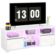 Mobile TV LED con ripiani in vetro ¨C zephmum ¨C bianco 120x30x
