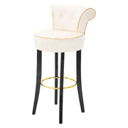 Tupiza, Sgabello Rivestimento in Velluto, 46x48x96h cm Bianco Crema