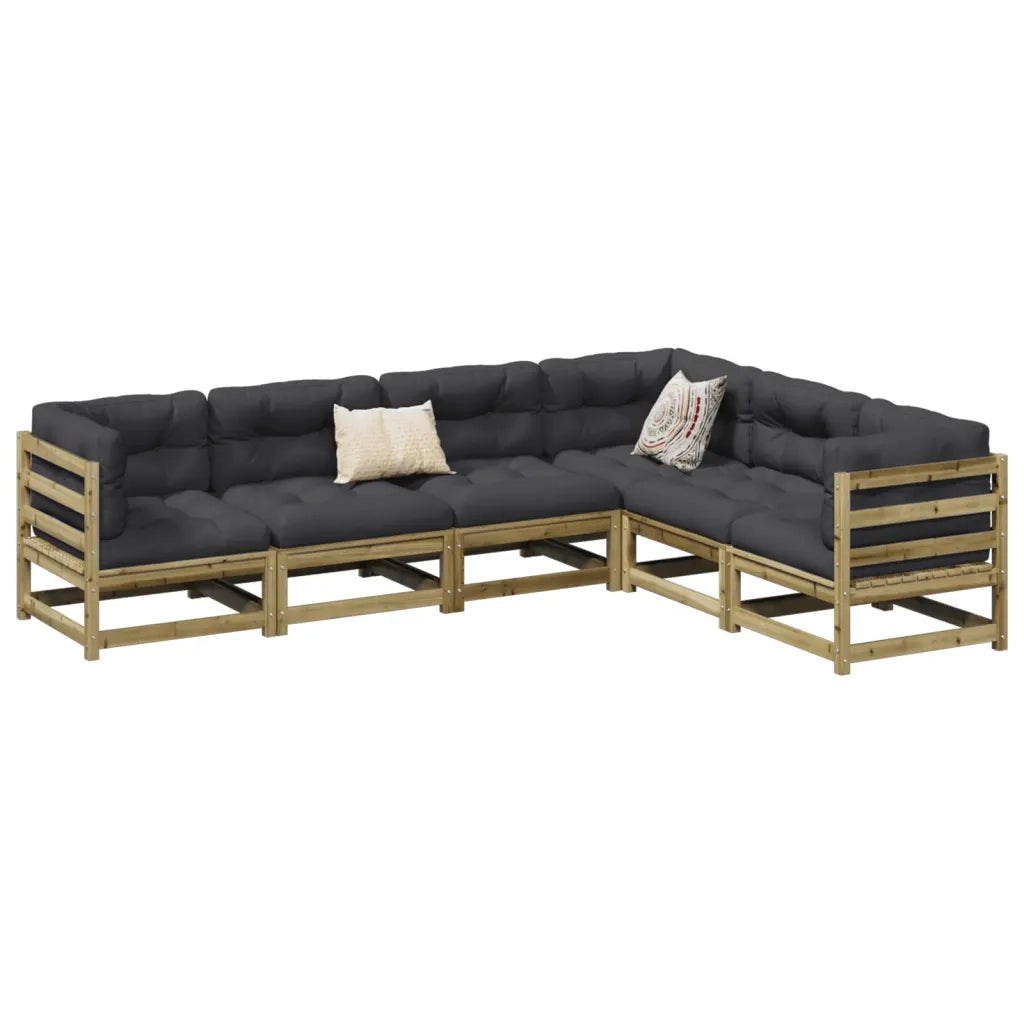 Set Divani da Giardino 6 pz in Legno Impregnato di Pino 3299455