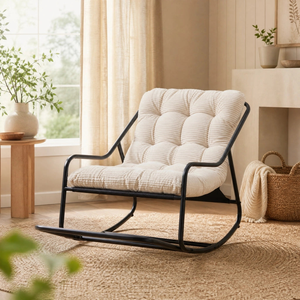 SEDIA A DONDOLO 75x116x82 cm Acciaio Bianco