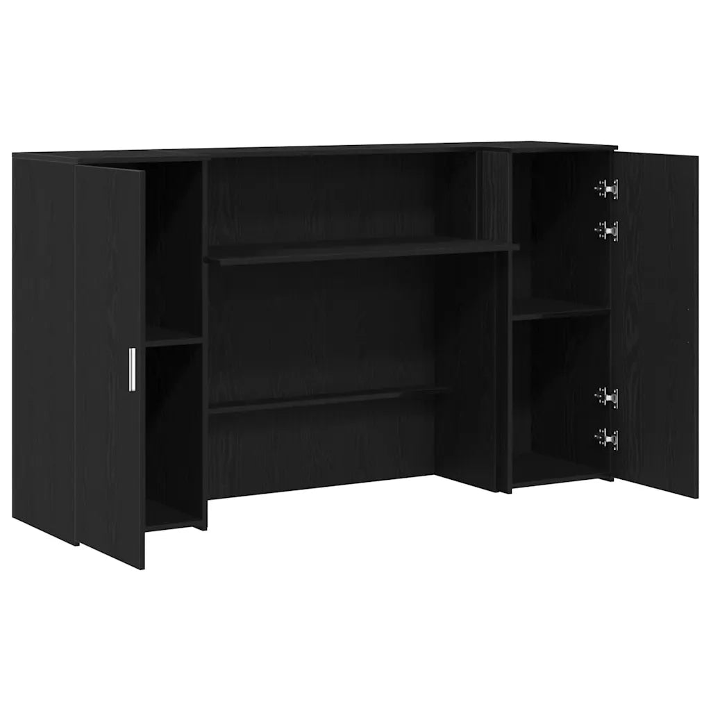 Banco Reception Rovere Nero 180x50x103,5 cm Legno Multistrato