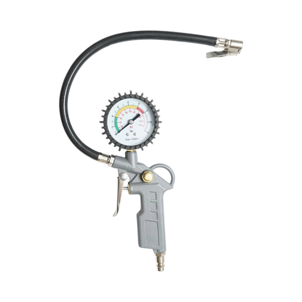 Set di aria compressa da 6 pezzi con tubo a spirale da 5 m, pistola gonfiatrice, soffiatore d'aria, ago per sfere e adattatori