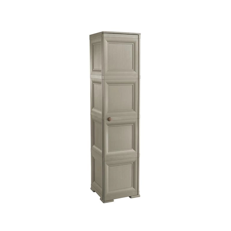 ARMADIO A COLONNA CON 4 MEZZI RIPIANI E 1 ANTA LISCIA TAUPE DIMENSIONI 40X43X164H CM