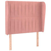 Testiera | Testata ad Orecchio Rosa 83x23x118/128 cm in Velluto
