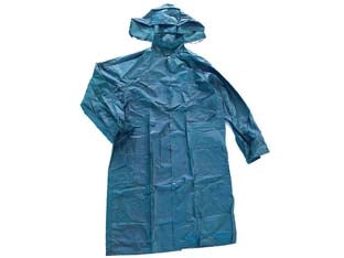 IMPERMEABILE CAPPOTTO IN NYLON/PVC BLU  tg. XXL    EXCEL