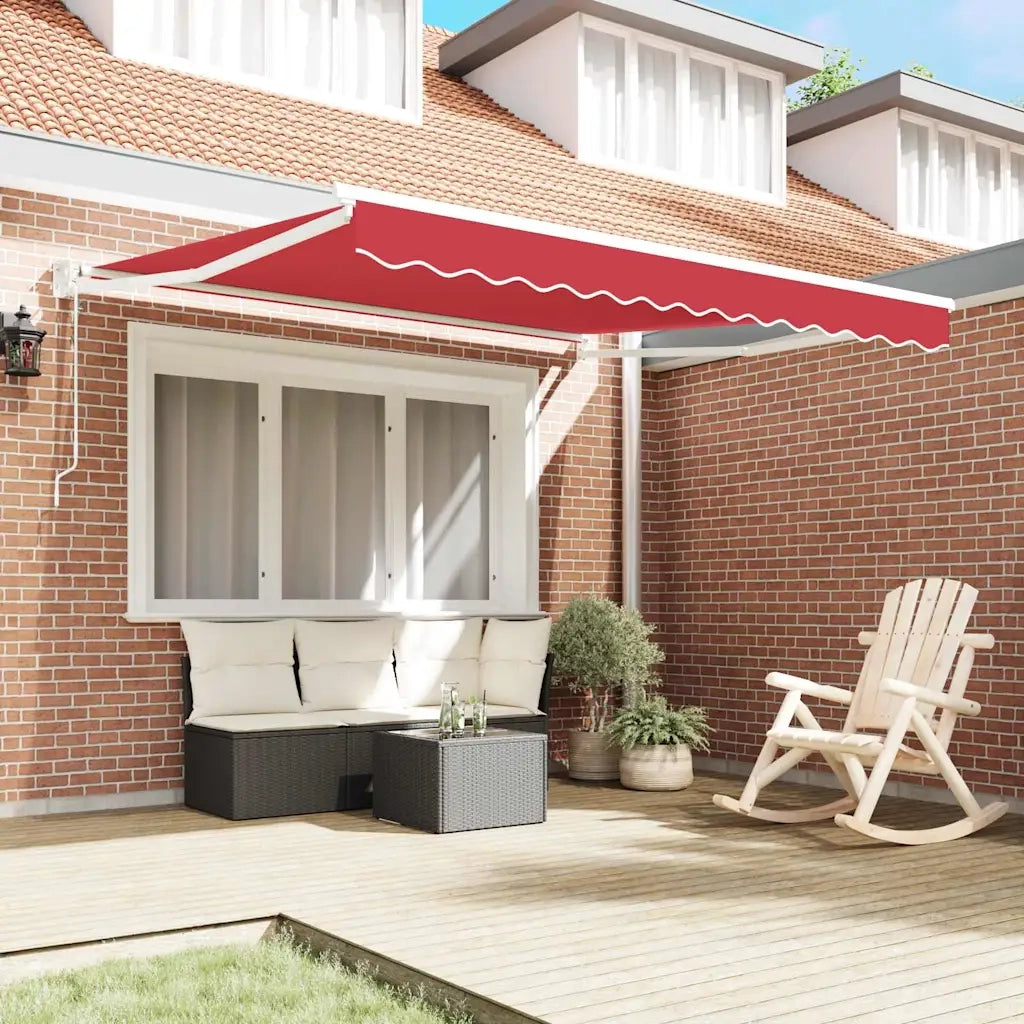 Tenda Retrattile Rosso 350 x 250 cm Poliestere e Alluminio 3330438
