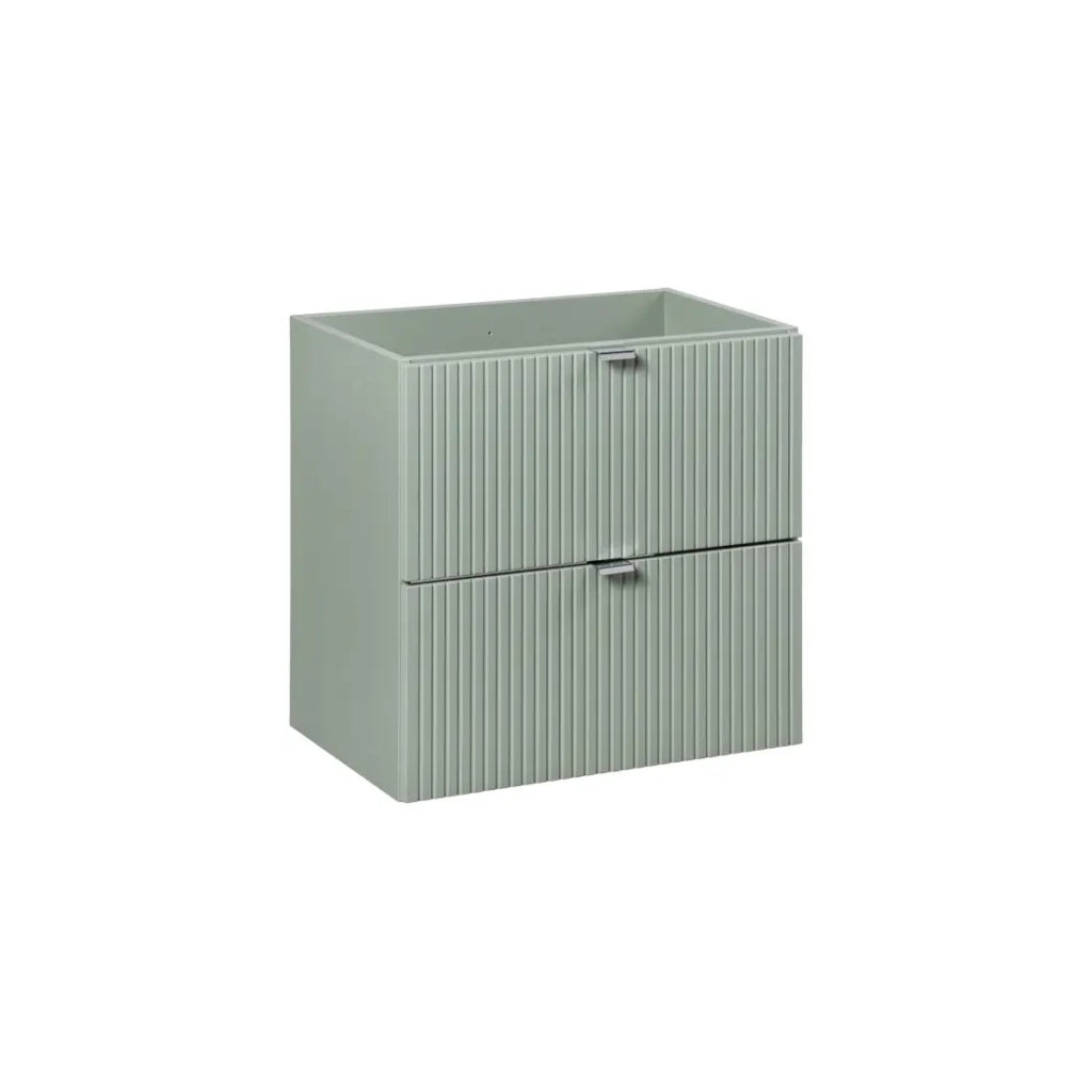 Mobile sottolavabo ELVINA – 60 cm – 2 cassetti – Verde salvia pastello – Mobile sospeso