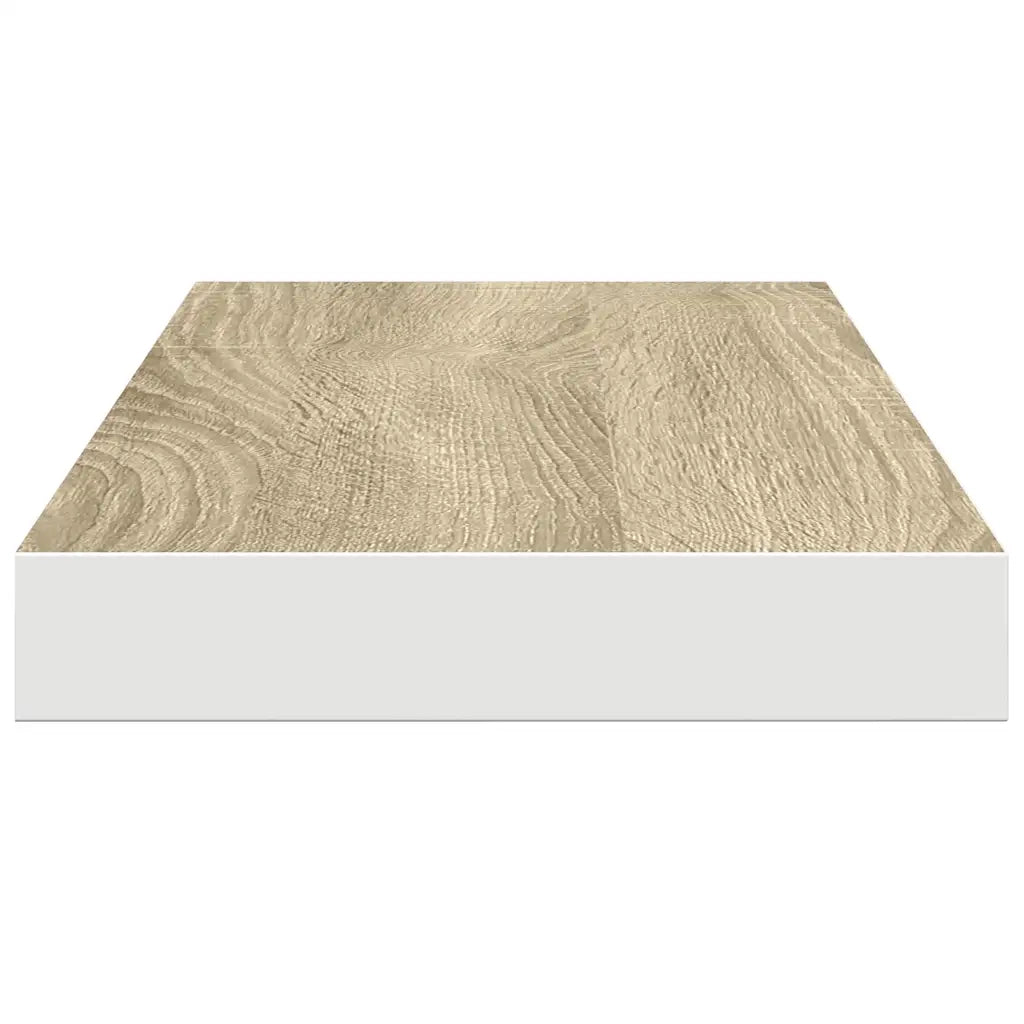 Scaffali a Parete 2 pz Rovere e Bianco 60x23,5x3,8 cm in MDF cod mxl 33484