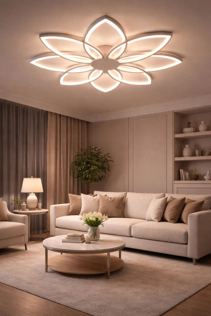 Plafoniera LED Vargo fiore bianca 8 luci