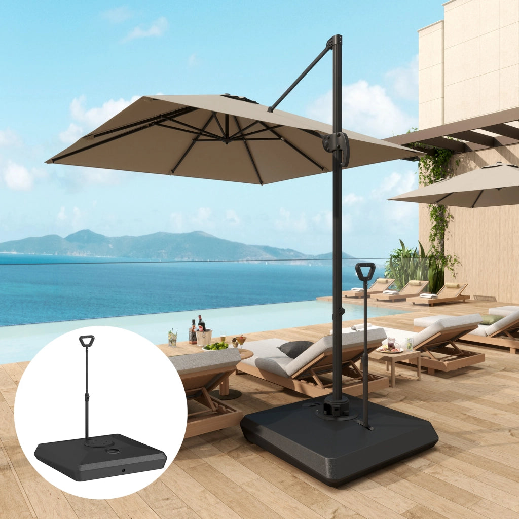 Basamento per Ombrellone da Giardino ¨C zephmum ¨C Nero, HDPE, Riempibile con Acqua o Sabbia