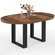 IDMarket - Tavolo da pranzo rotondo allungabile PHOENIX 4-6 persone in legno scuro effetto invecchiato e nero 110-150 cm