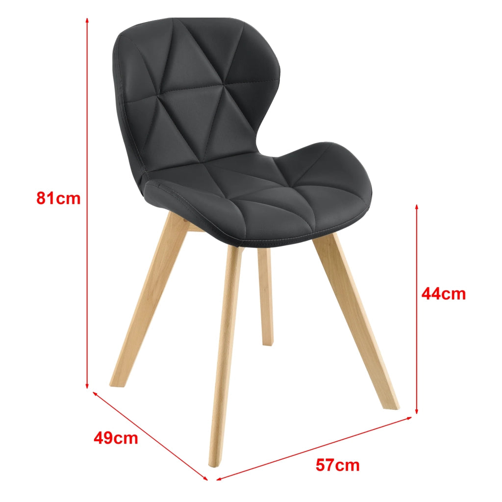 Set di 4 sedie da pranzo in similpelle 81 x 57 x 49 cm nero 03_0006776
