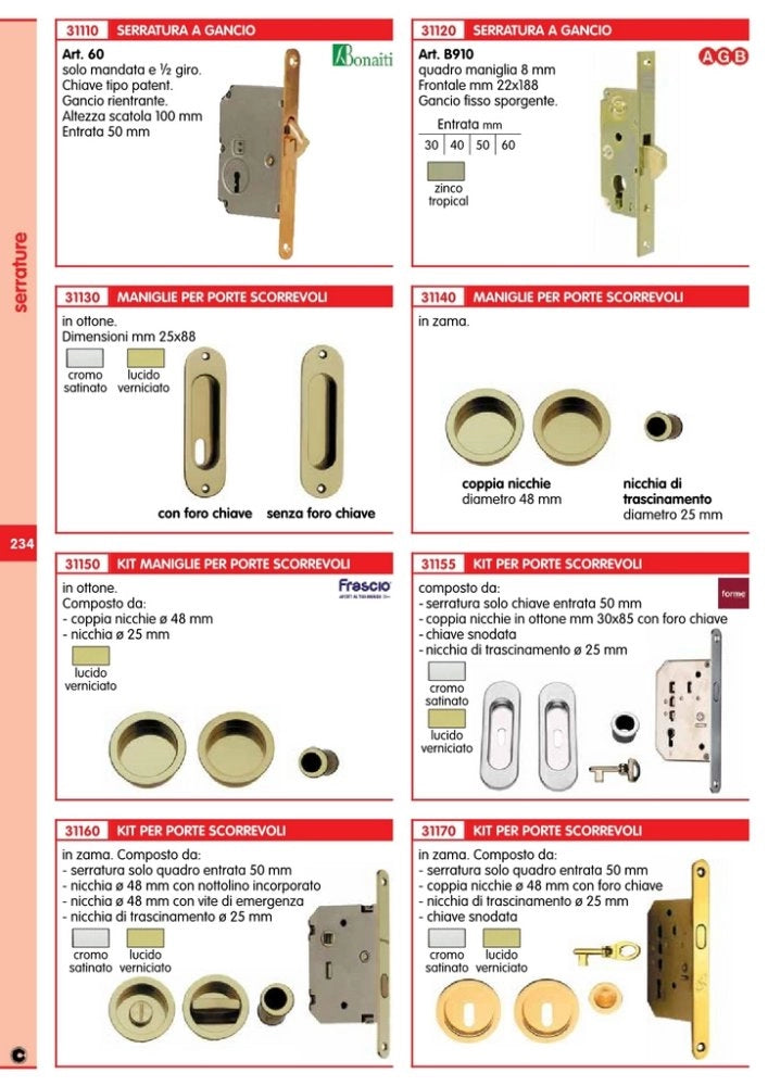 10pz maniglia ovale ottone lucido x porte scorrevoli senza foro cod:ferx.36722