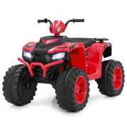 ATV elettrico per bambini da 24V, Veicolo a quattro ruote con musica radio pneumatici a battistrada luci a LED Rosso-Macchinine giocattoli