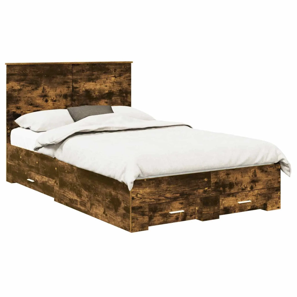 Struttura del letto Rovere fumé 120 x 190 cm Legno multistrato