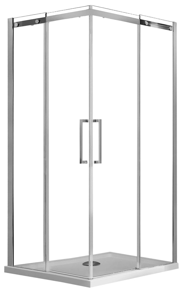 Box Doccia Angolare 90x90 cm 2 Ante Scorrevoli in Cristallo Trasparente 8mm H200 Fosterberg Horsens