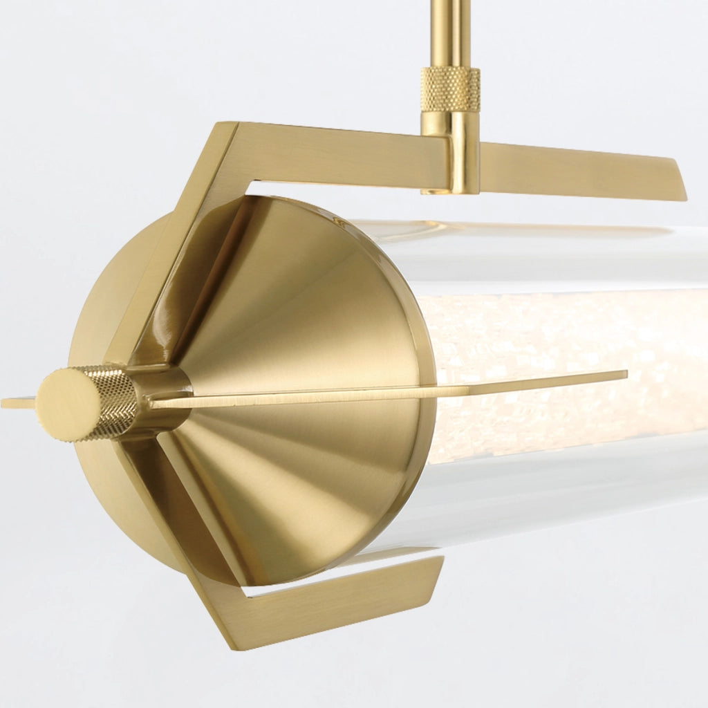 Lampada sospesa rétro oro tubo 122cm LED 38W Quintiesse