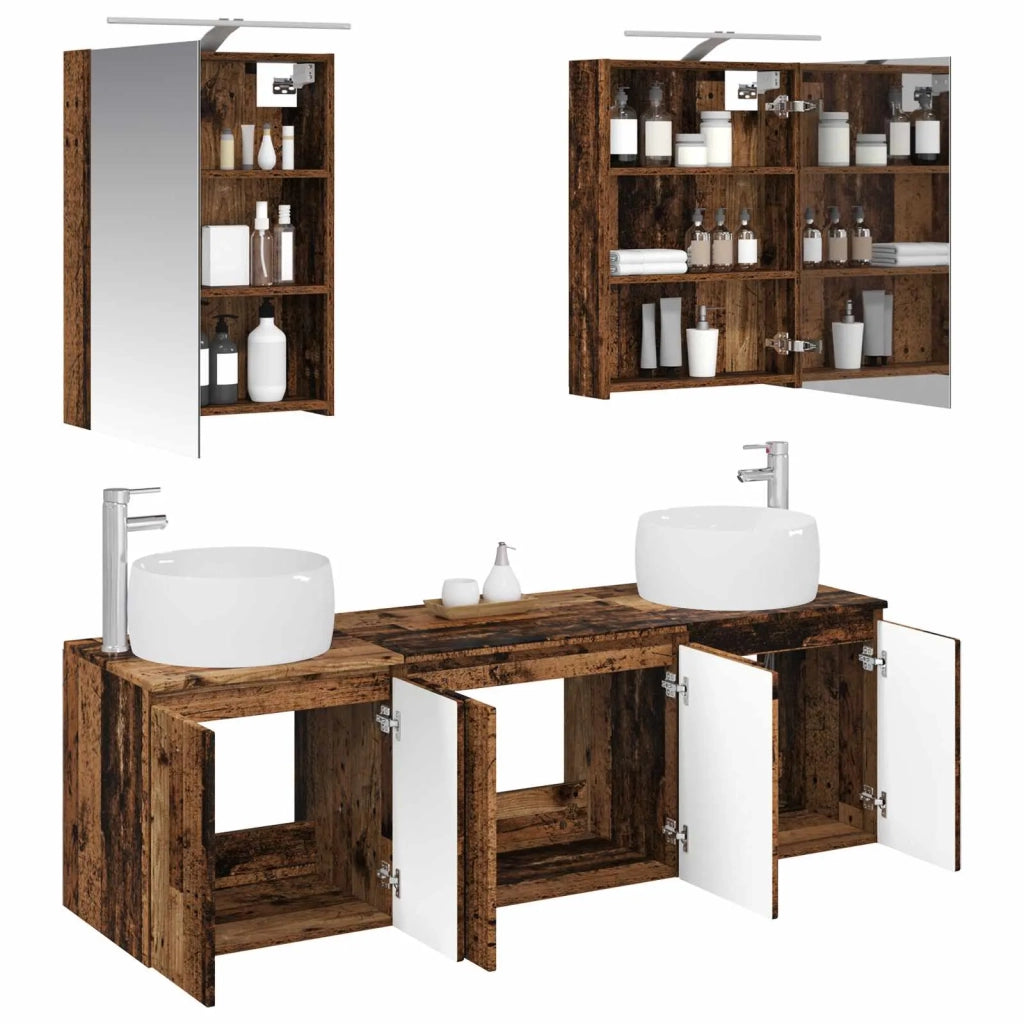 Set di Armadi da Bagno 5 pcs Legno antico Legno ingegnerizzato 3406517