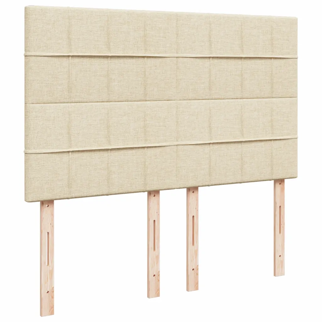 vidaXL Giroletto a Molle con Materasso Crema 140x200 cm in Tessuto