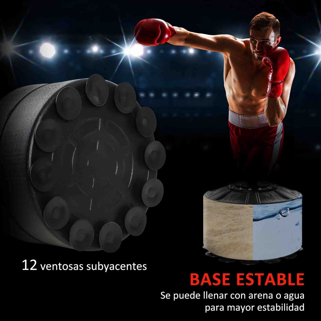 Saco da Boxe Regolabile in Altezza con Base Gonfiabile ¨C zephmum ¨C Rosso 88x50x160-230 cm