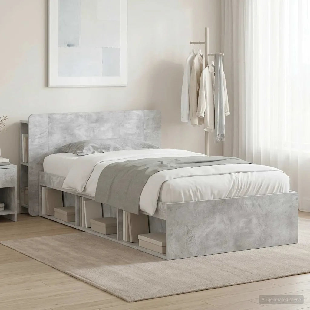 Telaio del letto con storage Grigio Cemento 90 x 200 cm 3433345