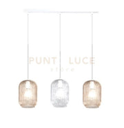 SOSPENSIONE BIANCO 3 LUCI RETTANGOLARE VETRI TR + 2X AM 1181BI-S3 R-TA