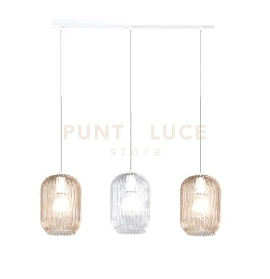 SOSPENSIONE BIANCO 3 LUCI RETTANGOLARE VETRI TR + 2X AM 1181BI-S3 R-TA
