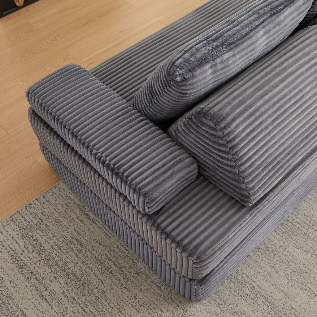 Sofa modulare in velluto 211 cm con schienali triangolari e braccioli regolabili, divano e letto combinati