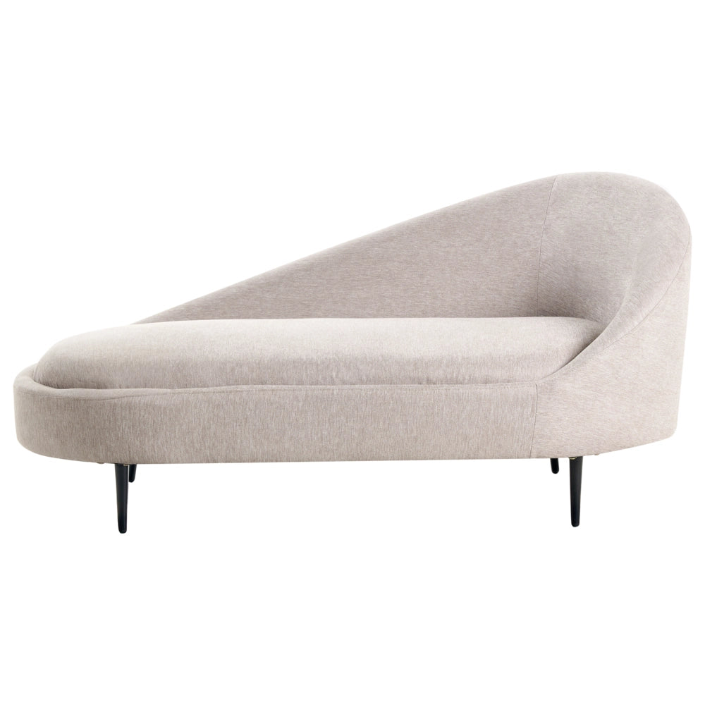 Chaise Longue Tortora Tessuto Poliestere Rivestimento Gambe Metallo Lato Destro Design Moderno Mobili Soggiorno