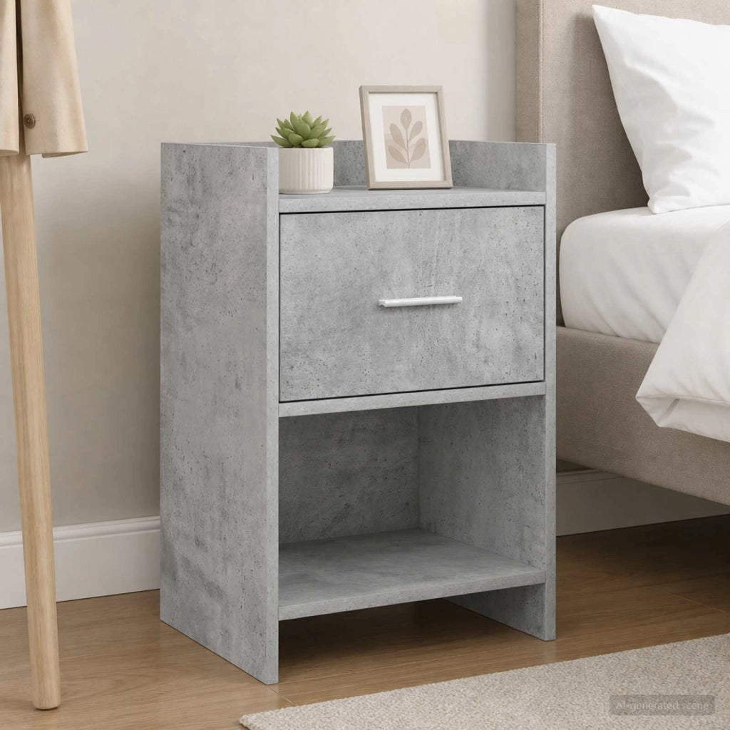 Comodini 2 pz Grigio Cemento 40 x 30 x 60 cm 8010986