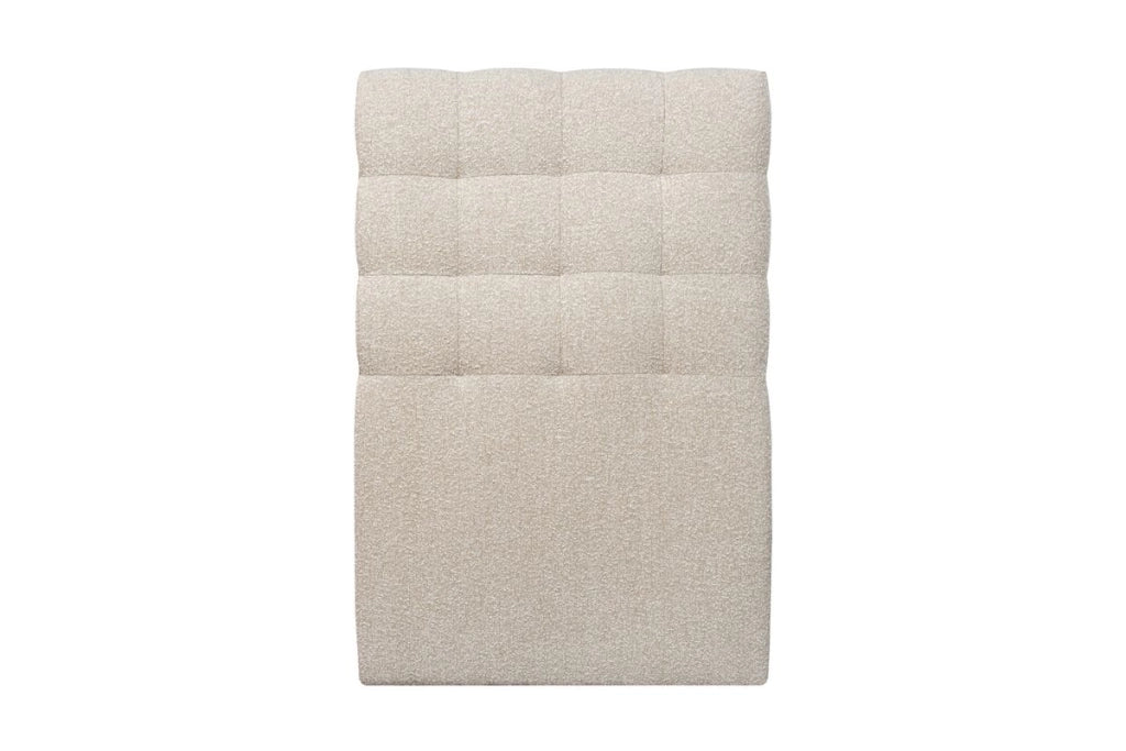 Testiera in tessuto bouclé beige chiaro imbottita L90 cm