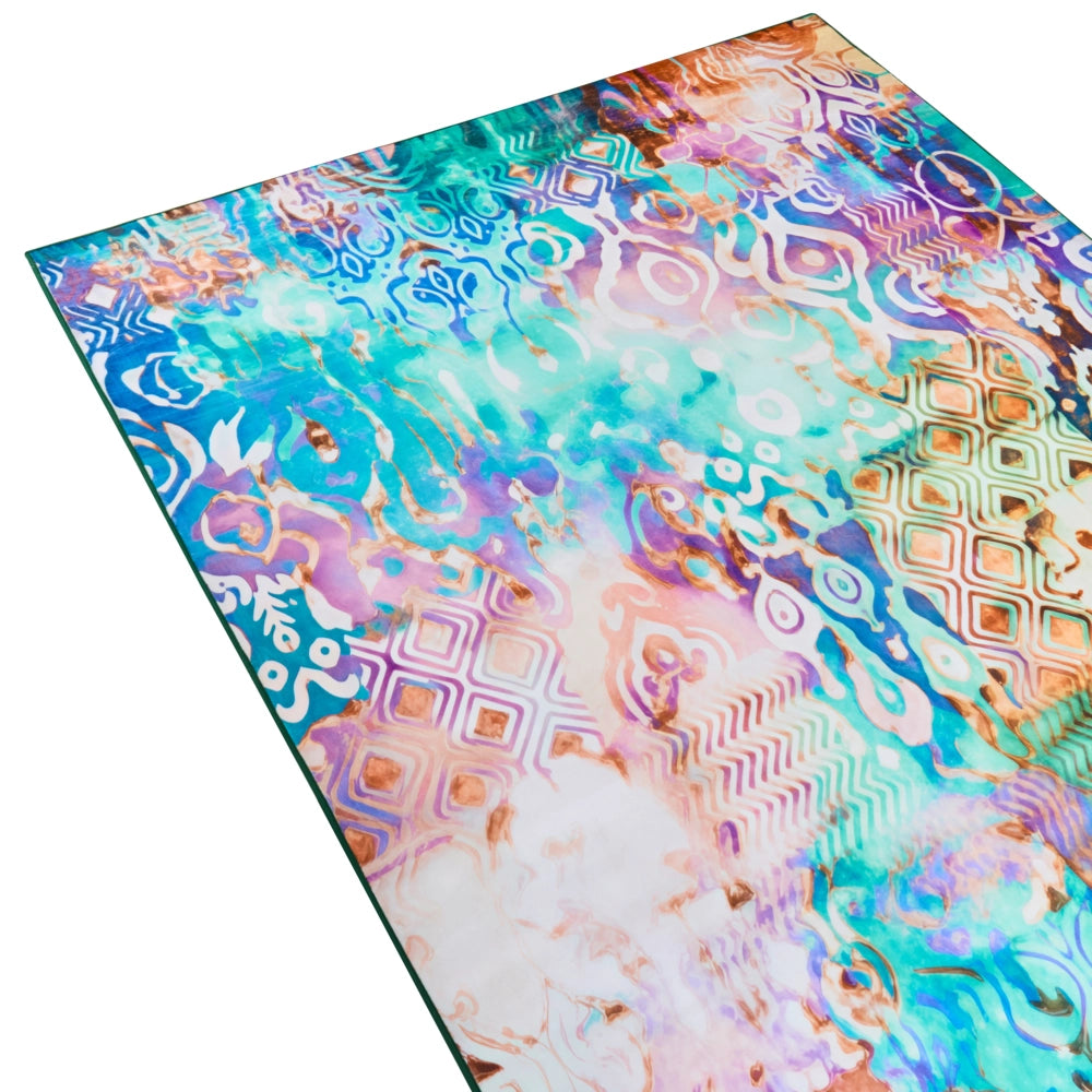 Tappeto a tessitura piana in stile boho orientale con vivace motivo stampato multicolore 200 x 300 cm