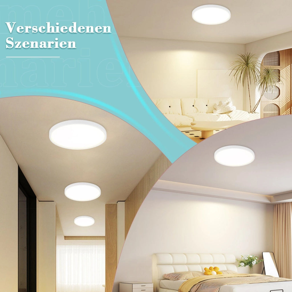 ZMH Lampada da soffitto LED rotonda moderna 24W bianca risparmio energetico per interni