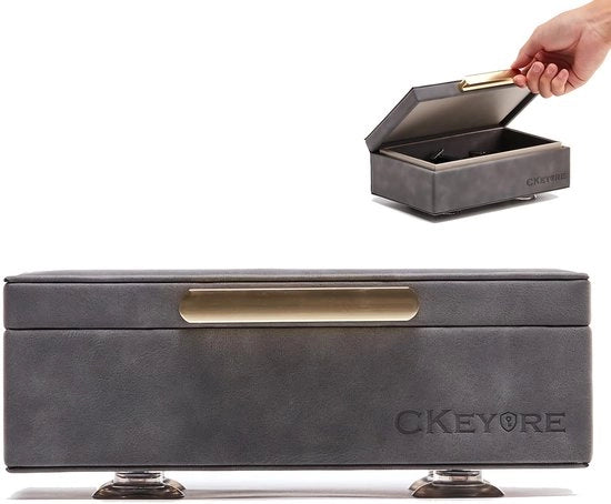 Cassa di sicurezza per chiavi | Faraday-kast per chiavi di auto | Blocco segnale per chiavi di auto | RFID | Chiusura magnetica | Blocco segnale per sicurezza di auto | Comando a una mano (grigio scuro)