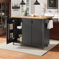 Isola cucina 3 ante - Xylo - 130x45x92cm bianco/nero legno