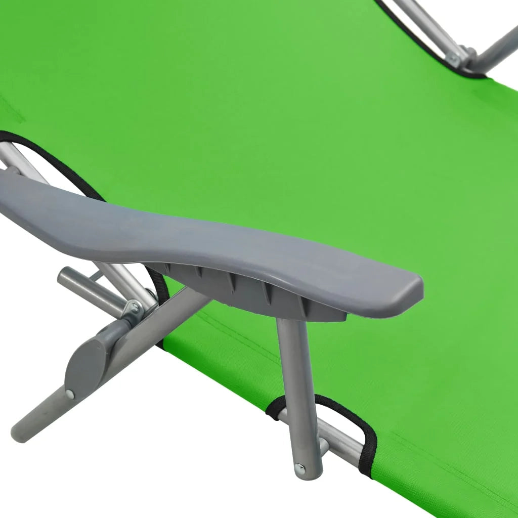 Lettino prendisole sedia a sdraio lettino prendisole letto da giardino mobili da giardino 188 cm con baldacchino acciaio verde 02_0012270
