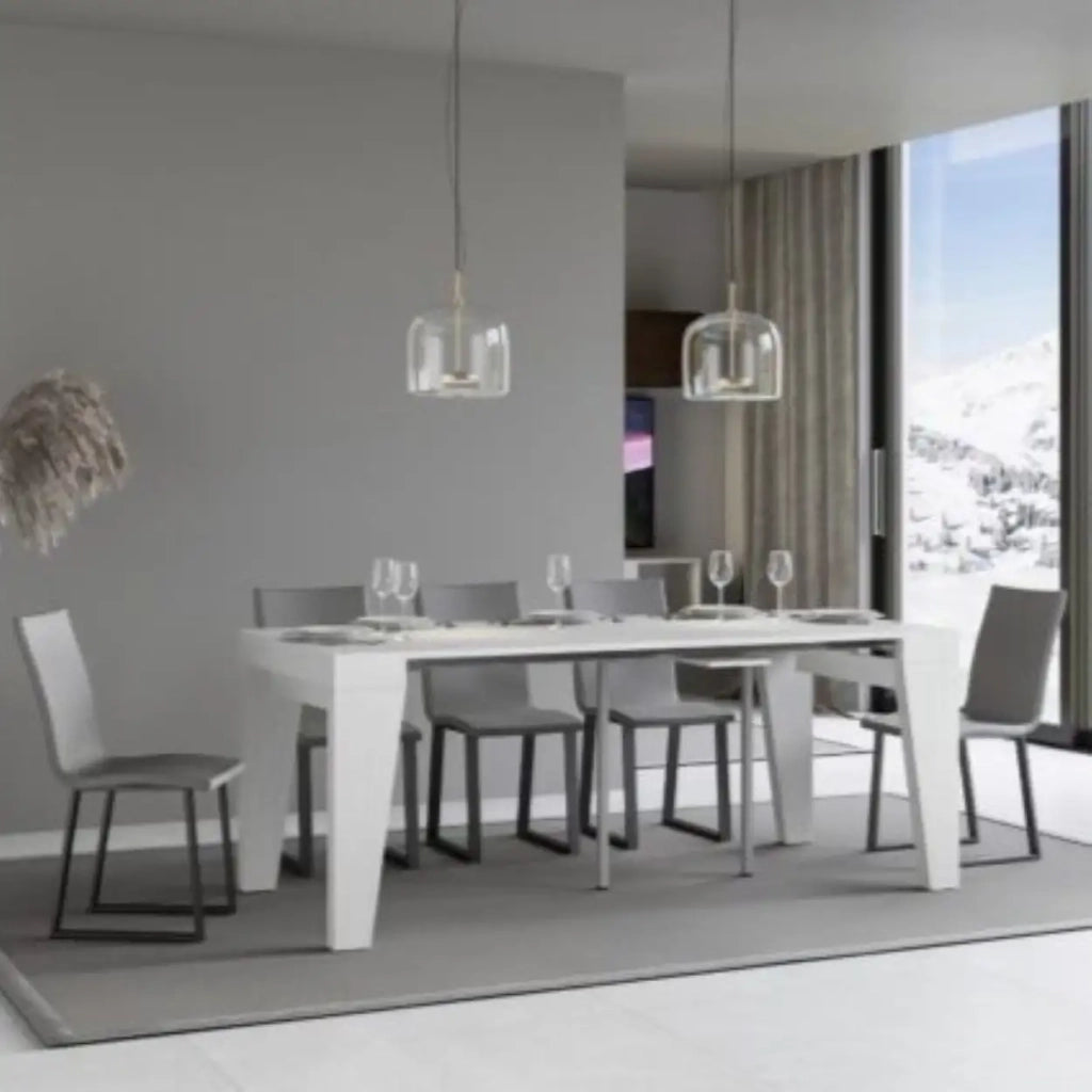 Consolle allungabile 90x40/196 cm Naxy Small bianco frassino