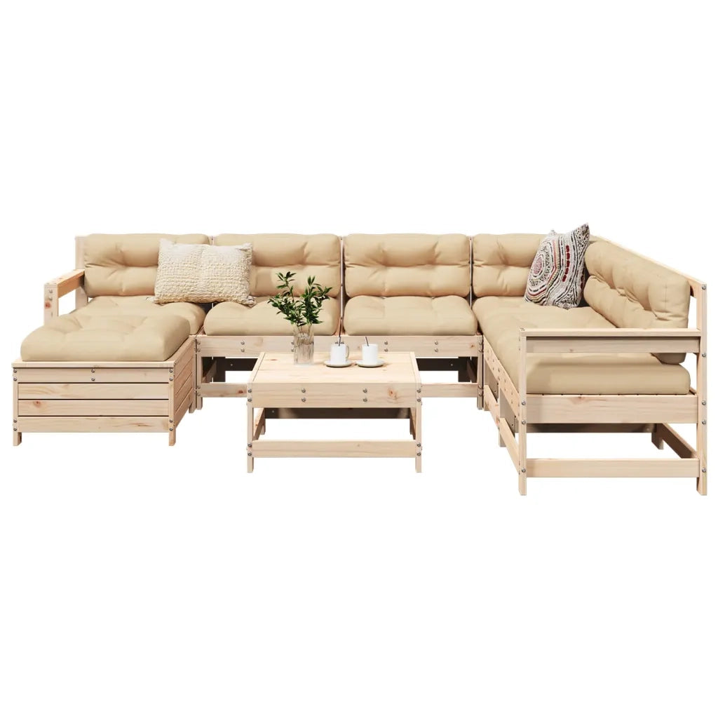 Set Divani da Giardino 8 pz in Legno Massello di Pino 3250612