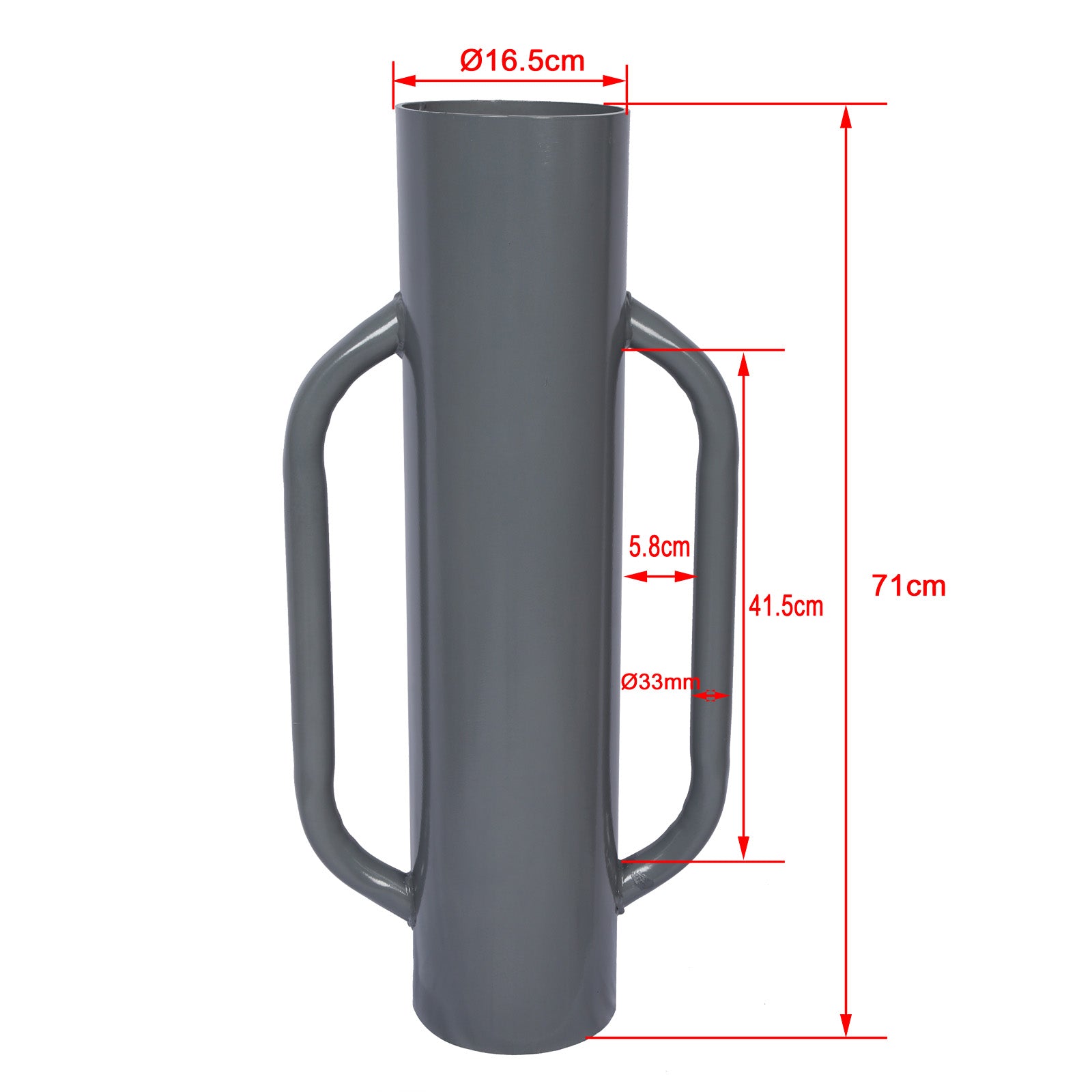 Battipalo manuale per recinzione, in acciaio Ø 165 mm, 16 kg con manici, per pali recinti