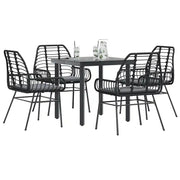 Set da Pranzo da Giardino con Cuscini 5 pz Polyrattan Vetro 3334549