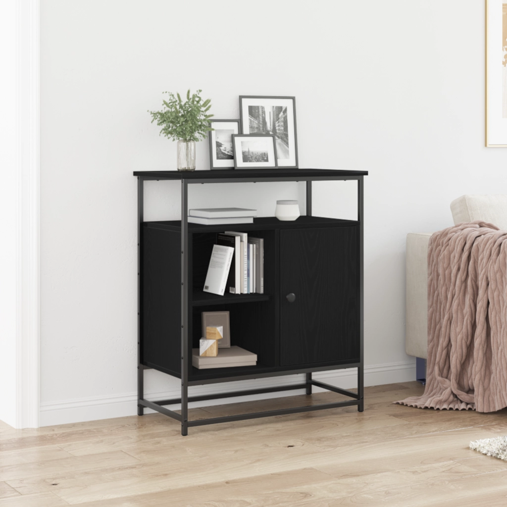 Credenza Rovere Nero 69 x 35 x 80 cm Legno multistrato 862981