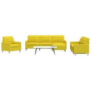 vidaXL Set di Divani 4 pz con Poggiapiedi Giallo Chiaro in Tessuto