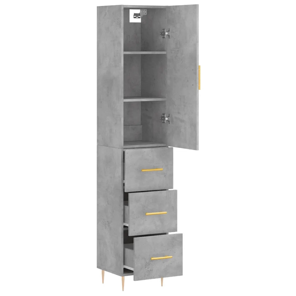 Credenza Grigio Cemento 34,5x34x180 cm in Legno Multistrato 3198845