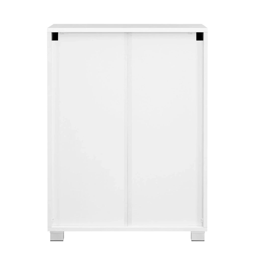 Mobiletto da bagno indipendente con contenitore cassetto a doppia anta ripiano regolabile per ingresso/corridoio 60 x 30 x 80 cm bianco 12_0006503