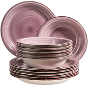 Servizi da tavola rustici - set da 12 pezzi - colore scuro di porcellana