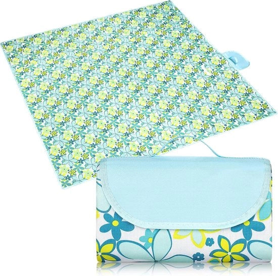 Ombrellone da picnic impermeabile - compatto e portatile - 200 x 200 cm - fiore di loto blu