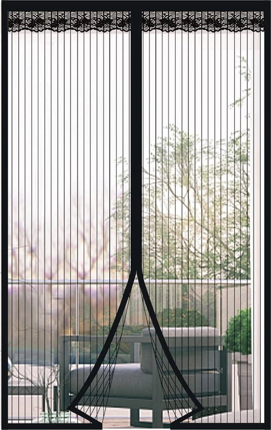 Porta finestra magnetica 110cm*210cm antizanzare, deur met chiusura magnetica senza perforazione per balcone, camera da letto, nero